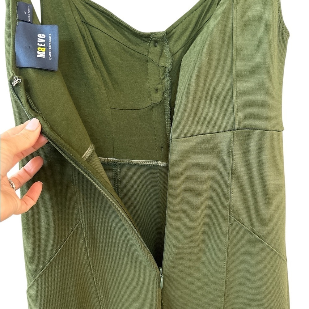 Anthropologie Maeve Moss Green Corset Dress - Picture 9 of 11